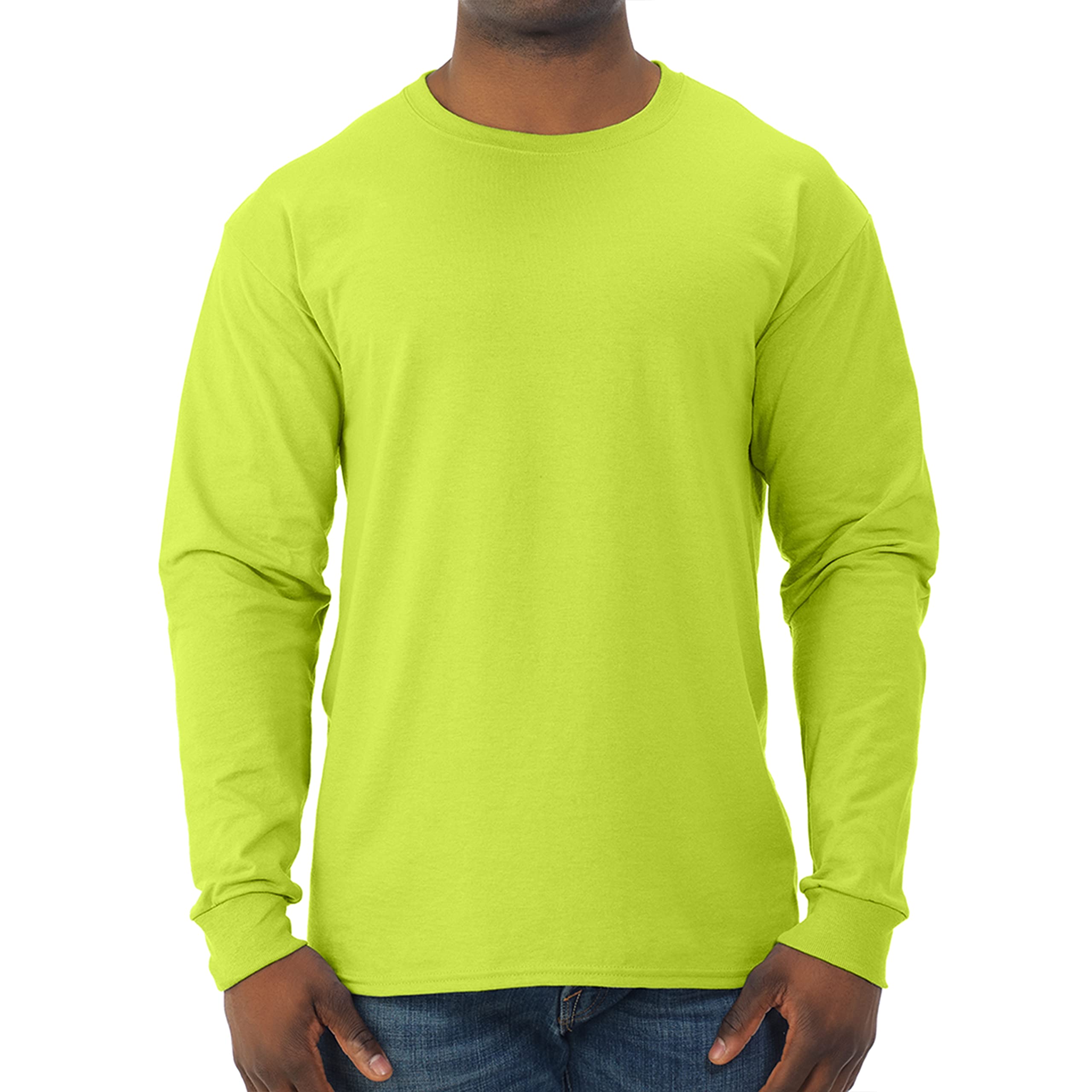 Jerzees Men's Dri-Power Cotton Blend Long Sleeve Tees, Moisture Wicking, Odor Protection, UPF 30+, Sizes S-3x
